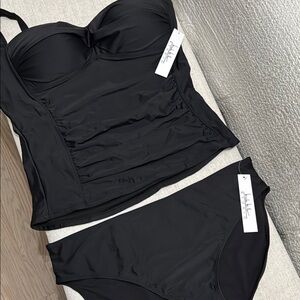 Elegant Nicole Miller, Black Women's Swimwear Set